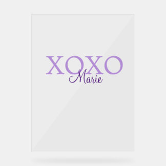 Xoxo valentin Tag hinzufügen Name lila Pastel mini Acrylschild