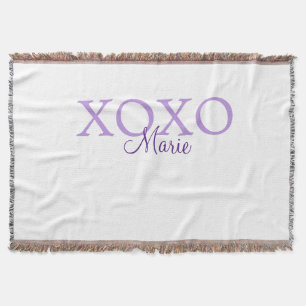 Xoxo valentin Tag hinzufügen Name lila Pastel mini Decke