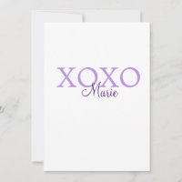 Xoxo valentin Tag hinzufügen Name lila Pastel mini