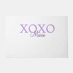 Xoxo valentin Tag hinzufügen Name lila Pastel mini Fußmatte
