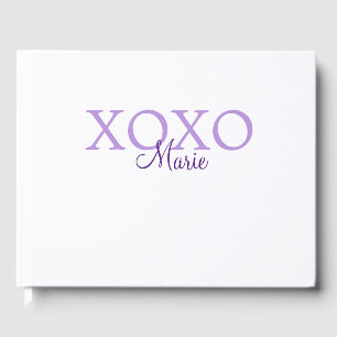 Xoxo valentin Tag hinzufügen Name lila Pastel mini Gästebuch