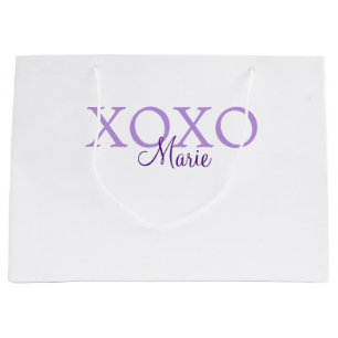 Xoxo valentin Tag hinzufügen Name lila Pastel mini Große Geschenktüte