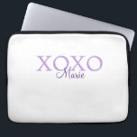 Xoxo valentin Tag hinzufügen Name lila Pastel mini Laptopschutzhülle<br><div class="desc">schönes Design</div>