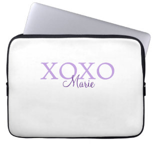 Xoxo valentin Tag hinzufügen Name lila Pastel mini Laptopschutzhülle