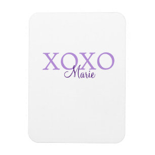 Xoxo valentin Tag hinzufügen Name lila Pastel mini Magnet