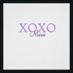 Xoxo valentin Tag hinzufügen Name lila Pastel mini Poster<br><div class="desc">schönes Design</div>