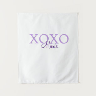 Xoxo valentin Tag hinzufügen Name lila Pastel mini Wandteppich