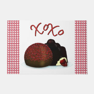 XOXO Valentine Bonbon and Dark Chocolate Fußmatte
