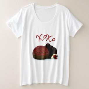 XOXO Valentine Bonbon and Dark Chocolate Große Größe T-Shirt