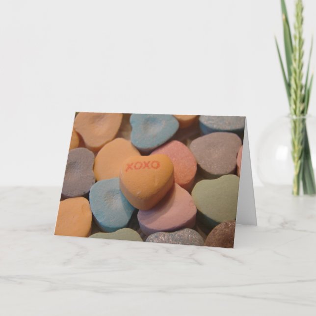 XOXO Valentine Candy Feiertagskarte (Vorderseite)
