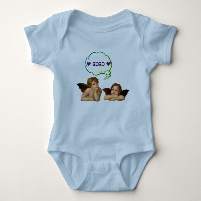 XOXO Valentine Cherub Angel für benutzerdefinierte Baby Strampler (Vorderseite)