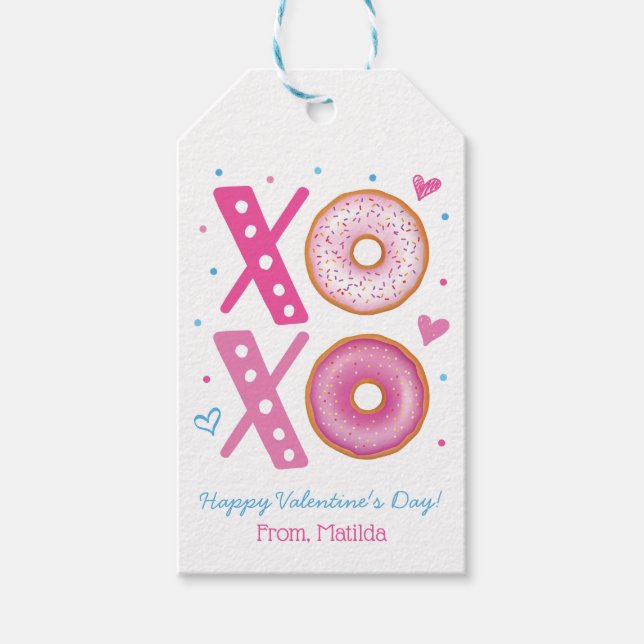 XOXO Valentine Donut Leckerei Geschenkanhänger (Vorderseite)