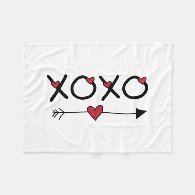 XOXO Valentine Fleecedecke (Vorderseite (Horizontal))