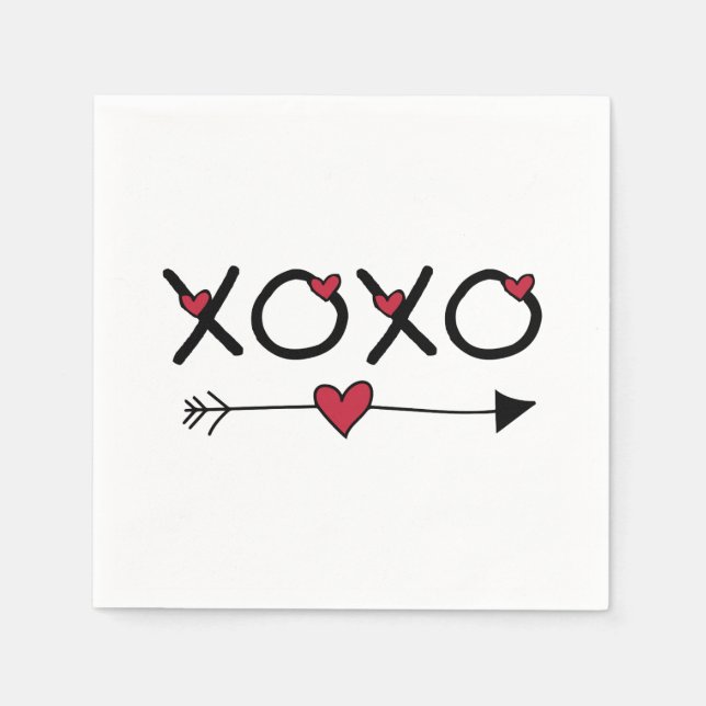 XOXO Valentine Serviette (Vorderseite)