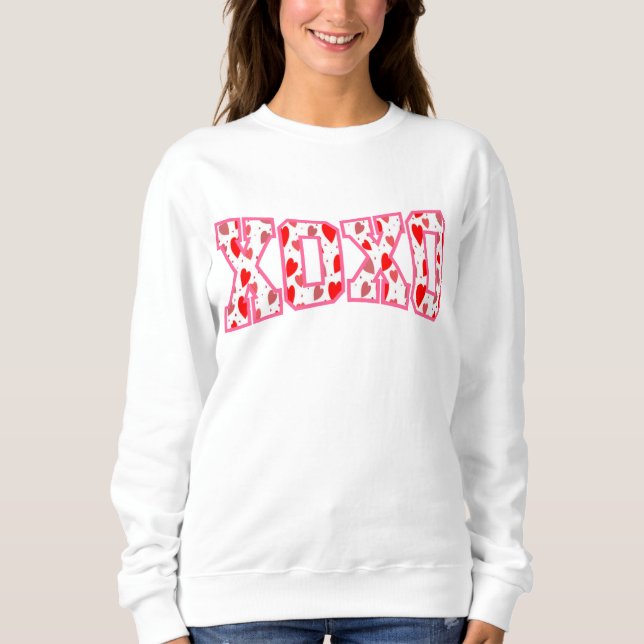 XOXO Valentine Typografie Sweatshirt (Vorderseite)