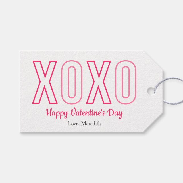XOXO Valentine's Day Heart Pattern Geschenktasten Geschenkanhänger (Vorderseite (Horizontal))