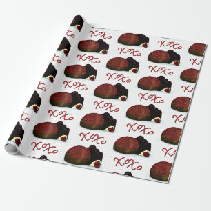 XOXO Valentinsbonbon und dunkle Schokolade Geschenkpapier