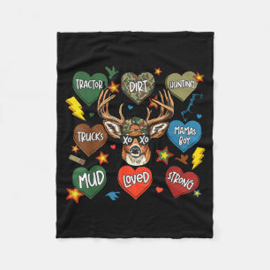 XOXO Valentinstag Bock Camo Hirsch Retro Jagd Jung Fleecedecke