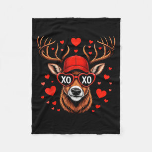 XOXO Valentinstag Bock Camo Hirsch Retro Jagd Jung Fleecedecke