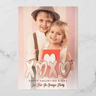 XOXO Valentinstag Foto Folien Feiertagskarte