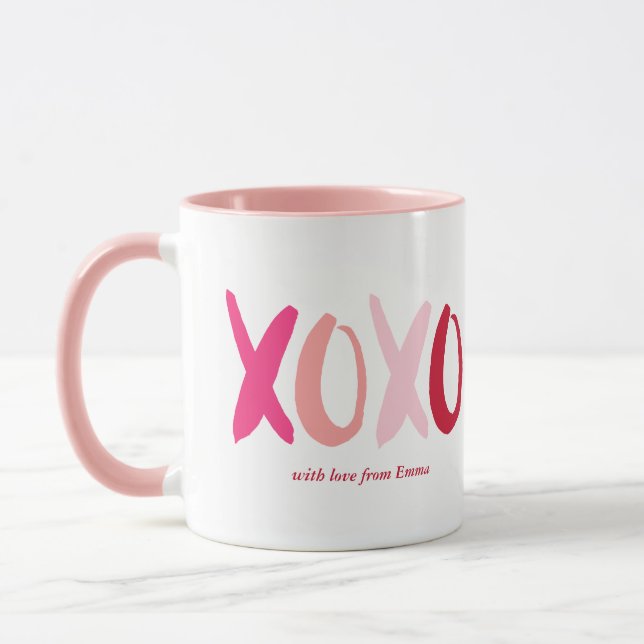 "XOXO"-Valentinstag-Foto Tasse (Links)