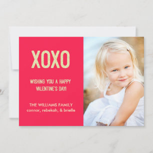 XOXO Valentinstag Fotokarte Feiertagskarte