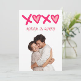 XOXO Valentinstag Individuelle Fotokarte Feiertagskarte