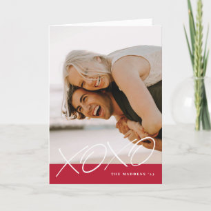 XOXO Valentinstag-Karte - Rot Dankeskarte