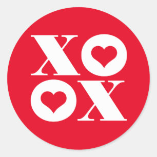 xoxo Valentinstag-Kreisaufkleber Runder Aufkleber