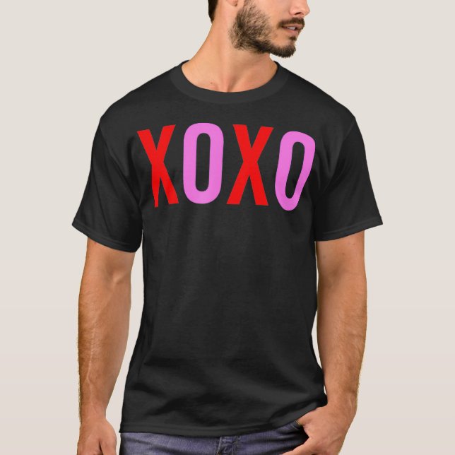 XOXO Valentinstag Männer Frauen Niedlich Valentins T-Shirt (Vorderseite)