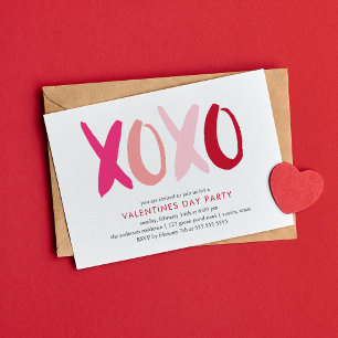 "XOXO"-Valentinstag-Party Einladung