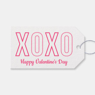 XOXO Valentinstag Rosa und weiße Geschenketiketten Geschenkanhänger