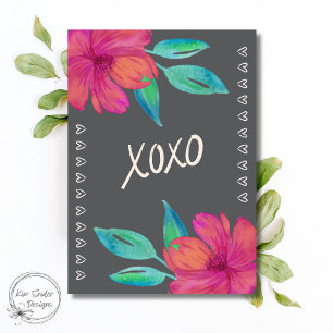 XOXO Watercolor Florals Jubiläum Karte