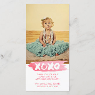 XOXO Watercolor küsst Umarmungen danken Ihnen Dankeskarte