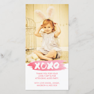 XOXO Watercolor küsst Umarmungen danken Ihnen Dankeskarte
