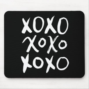 XOXO   weißes Bürsten-Skript Mousepad