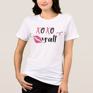 XOXO Y'all Moderne Schläger und Kisses Valentinsta Tri-Blend Shirt