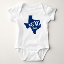 XOXO, Y'all - State Flag Blue Texas Staat Form