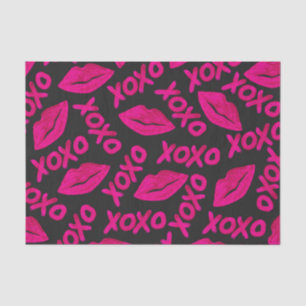 XOXO Zitat Schwarze Nebel Pink Lips Lipstick Muste Seidenpapier