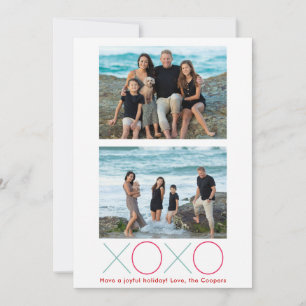 XOXO Zwei Foto Modernes Minimales Foto Feiertagskarte