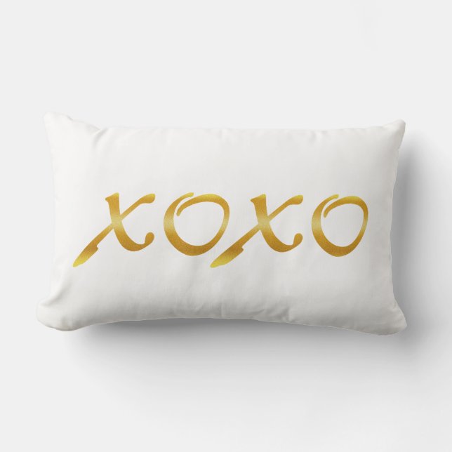 XOXOs in Gold Lendenkissen (Vorderseite)