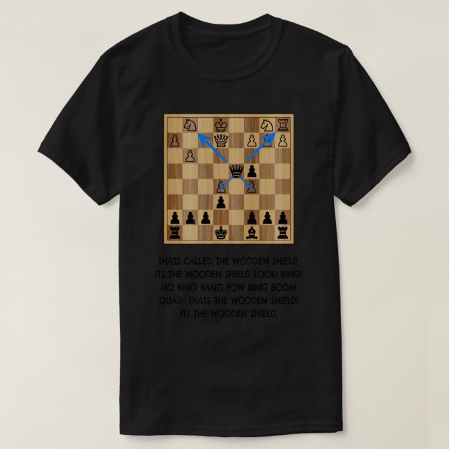xQC Holzschild Schach Meme T-Shirt (Design vorne)