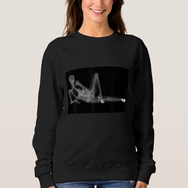 Xray image of a woman high heels and underwear Xra Sweatshirt (Vorderseite)
