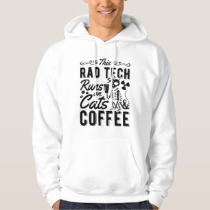 Xray Radiology This Rad Tech Runs Cats and Coffee Hoodie