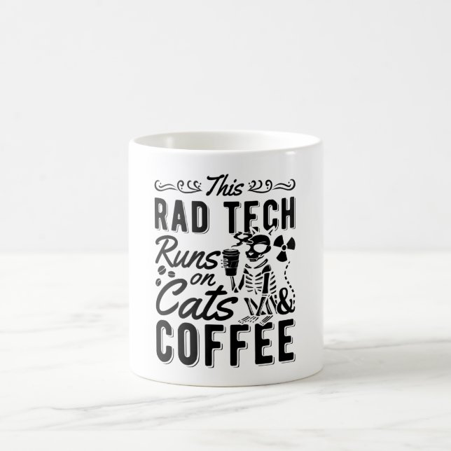 Xray Radiology This Rad Tech Runs Cats and Coffee Kaffeetasse (Mittel)