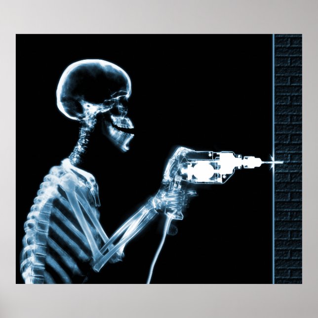 XRAY SKELETON DRILL BLACK BLUE POSTER (Vorne)