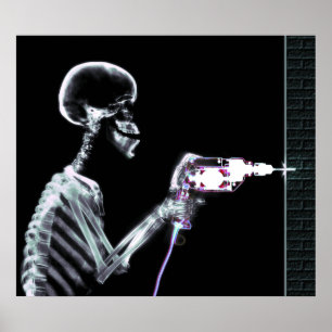 XRAY SKELETON DRILL ORIGINALE FARBEN POSTER