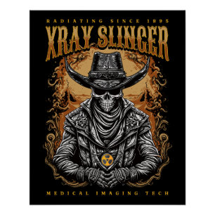 XRay Slinger Skeleton Cowboy Poster