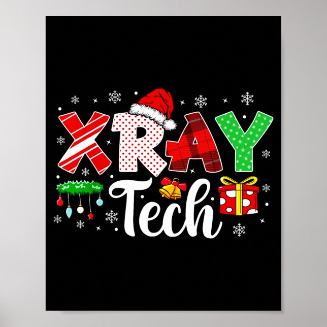 Xray Tech Christmas Bow Rad Tech Radiology Men Wom Poster (Vorne)