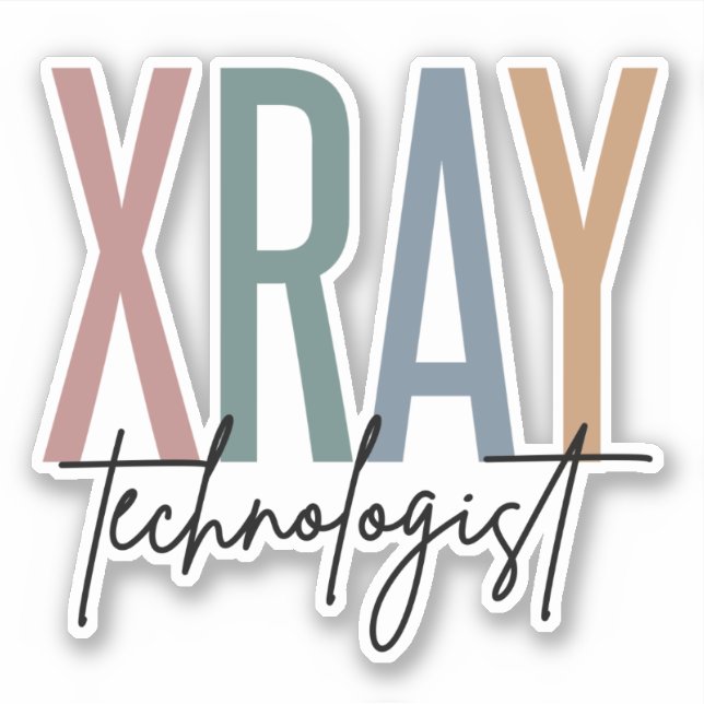 Xray Tech Röntgentechnologe Multicolored Geschenke Aufkleber (Vorderseite)